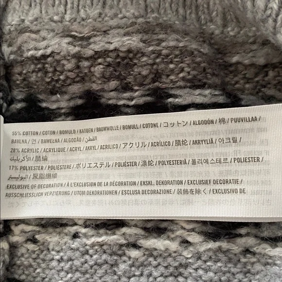 Abercrombie & Fitch Nordic Fair Isle Norwegian pattern knit  mock / roll neck S - Picture 15 of 16